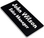 SINYUDUN Custom Engraved Name Tag Badges for Business, Personalized Identification with Pin, Magnetic, Adhesive, or Blank Backing, 1.5"x3", Black Text