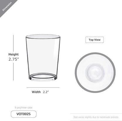 WGV Tea Light Votive Candle Holder 2.2x2.75, Clear Tiny Utility Cylinder Glass Vase, Small Planter Terrarium for Home Accent Decor, 24 Pc