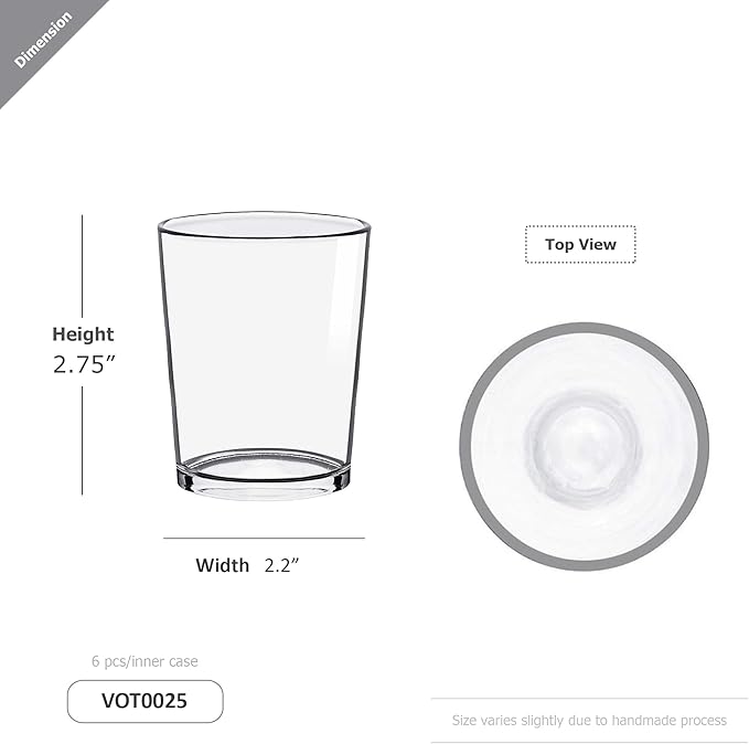 WGV Tea Light Votive Candle Holder 2.2x2.75, Clear Tiny Utility Cylinder Glass Vase, Small Planter Terrarium for Home Accent Decor, 1 Pc