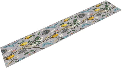 Table Runner with Flowers and Birds, Spring Plant Flowers Table Decoration Linen Table Runner Family Party Party Decorations 13x60 Inches
