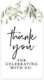 Andaz Press 100-Pack Thank You for Celebrating with Us Favor Tags Greenery Leaves Cardstock Gift Tags with Bakers Twine for Wedding Baby Shower Bridal Shower Birthday Party Favors 2 x 3.75-Inches