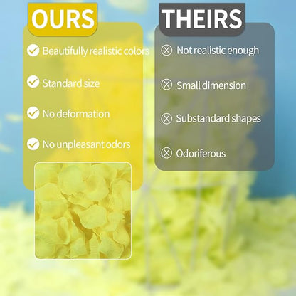 3300 PCS Artificial Fake Rose Petals,Flower Petals,Romantic Nightfor Her/Him Set,Wedding, Engagement, Party, in Bulk Flower Decorations(Yellow)