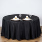 Efavormart Round Tablecloth, 108 Inch Stain & Wrinkle Resistant Washable Table Cloth, Decorative Polyester Fabric Table Cover for Banquet, Wedding, Dining- Black