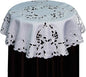 Creative Linens Embroidered Floral Tablecloth 33" Round White Topper