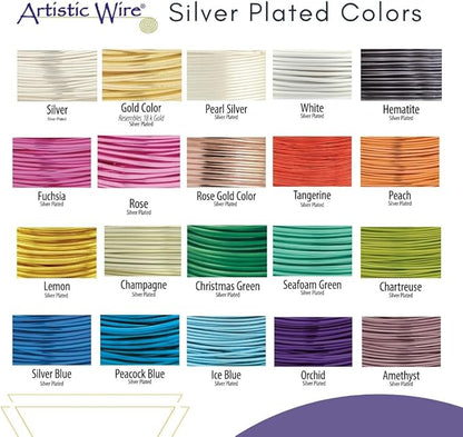 Artistic Wire, 26 Gauge Silver Plated Tarnish Resistant Colored Copper Craft Wire, Rose Gold Color, 30 yd