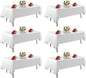 6 Pack White Table Cloth Rectangle Table 60 x 102 Inch Tablecloths for 6 Foot Rectangle Tables. Stain and Winkle Resistant Polyester Washable White TableCloths for Parties Wedding Dining