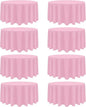 8 Pack Pink Round Tablecloth 120 Inch Stain and Wrinkle Resistant Round Pink Table Cloth Reusable and Washable Polyester Fabric Table Covers for Buffet Wedding Party and Banquet