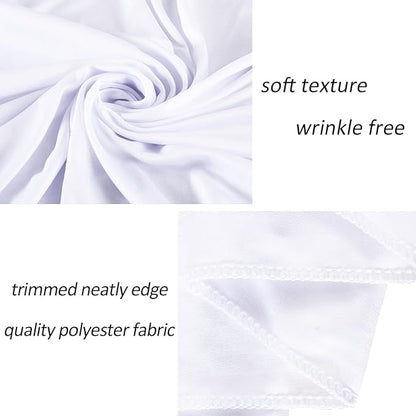 AK TRADING CO. 10 feet x 10 feet Polyester Backdrop Drapes Curtains Panels with Rod Pockets - Wedding Ceremony Party Home Window Decorations - White (Pack of 12)