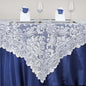 Efavormart 54" x 54" White Jolly Good Lace Table Overlay for Table Decoration