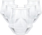 Goodluck 40 PCS Diamond Stemless Plastic Wine Whiskey Glasses, 12 Oz Disposable Cocktail Glasses, Suitable for Weddings, Birthday Parties, Family Gatherings, Bars, etc (Clear)