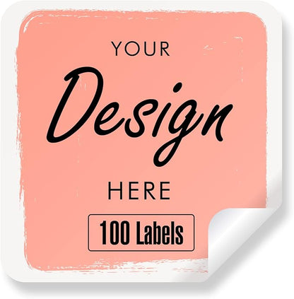 Custom Stickers Personalized Labels - Customized Stickers with Any Design Image Logo Text,Custom Thank You Label Stickers,Custom Stickers for Business Logo,100 Labels (Square,4.5"x4.5")