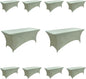10-Pack 6ft Spandex Table Covers for Rectangle Standard Folding Tables - Wrinkle Resistant Stretch Tablecloths - Ultimate Fitted Table Protector for Parties, Banquet, Wedding