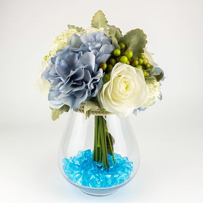 250 PCS Blue Fake Ice,0.62x0.86 Inch,1.1 lbs Acrylic Crystal Gemstones for Decoration, Photography, Vase Filling, and Parties,Non-Toxic and Reusable