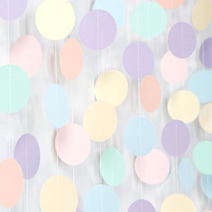 Pastel Rainbow Birthday Party-Decorations Streamers - 52FT Yellow Blue Mint Pink Purple Hanging Paper Garland Banner,Birthday Baby Bridal Shower Bachelorette Engagement Supplies Backdrop Decor Hugtmr