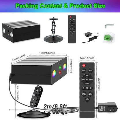Party Lights,Disco DJ Strobe Light Rave Stage Projector Effect Dance Club Light Sound Activated with Remote Control for Parties Home Show KTV Pub Dance Christmas