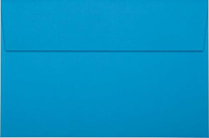 LUXPaper A9 Invitation Envelopes | Peel & Press | 5 3/4" x 8 3/4" | Pool Blue | 80lb. Text | 50 Qty