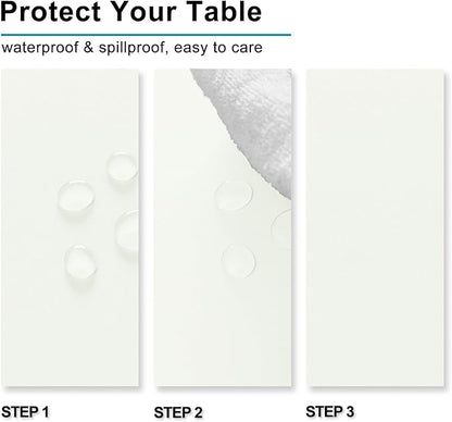 Hiasan Ivory Tablecloth for Rectangle Tables - Waterproof and Spillproof Washable Fabric Table Cloth for Dining Room Kitchen, 54 x 80 Inch