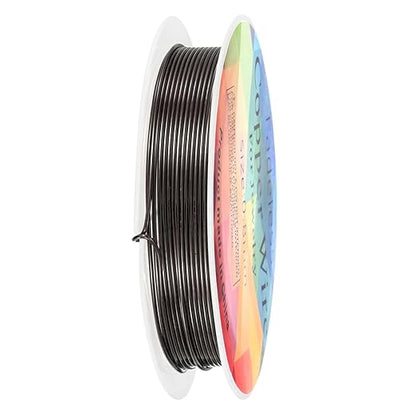 0.8 mm/20 Gauge Copper Wire for Jewelry Making, 7.5FT Copper Beading Craft Wire for Jewelry/Weaving/DIY Crafting/Planting, Color-Retaining [2.3 M, Metallic Black]
