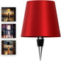 Wireless Bottle Lamp for Any Type of Bottle - LED Bottle Lamp for Indoor & Outdoor - 100% Waterproof - 3000K Warm Light - Wireless & Rechargeable, Unique and Beautiful Design (Red)