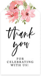 Andaz Press 100-Pack Thank You for Celebrating with Us Favor Tags Coral Watercolor Florals Cardstock Gift Tags with Bakers Twine for Wedding Baby Shower Bridal Shower Party Favors 2 x 3.75-Inches