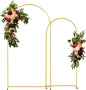 Gold Metal Wedding Arch Backdrop Stands Set of 2 (7.2FT & 6FT), Metal Square Balloon Arch Frame for Birthday Party, Ceremony, Baby Shower