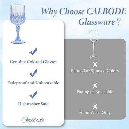 Blue Plastic Wine Glasses 7oz – 24 Pcs Unbreakable Vintage Plastic Goblets for Parties Reusable & Dishwasher Safe Ideal for Weddings, Bars, and Every Celebration