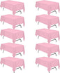 BRILLMAX 10 Pack Pink Tablecloths for 6 Foot Rectangle Tables 60 x 102 Inch - 6ft Rectangular Bulk Linen Polyester Fabric Washable Cloth Cover for Wedding Reception Banquet Birthday Party