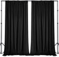 Sugargirl 10x10FT Black Backdrop Curtains Polyester Photo Backdrop Drapes Curtains 2 Panels with Rod Pockets for Party Birthday Wedding Photography Home Decoration
