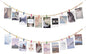 Mkono Hanging Photo Display with Clips, Boho Wooden Bead Garland Banner, Collage Card Picture Kids Art Holder String with 10 Clips for Christmas Bedroom Dorm Decor, Teen Girl Gifts, Mutil, 2 Pack