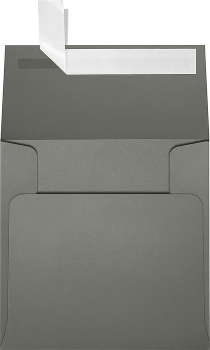 LUXPaper Square Invitation Envelopes | Peel & Press | 4" x 4" | Smoke Gray | 80lb. Text | 50 Qty