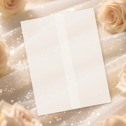120 Pack Pre-Folded Vellum Jackets for 4.25x5.5 Invitations, Translucent Vellum Paper 4.25x5.5 Jackets, 100GSM Wedding Invitations Wraps, Envelope Liners for Birthdays, Baby Showers