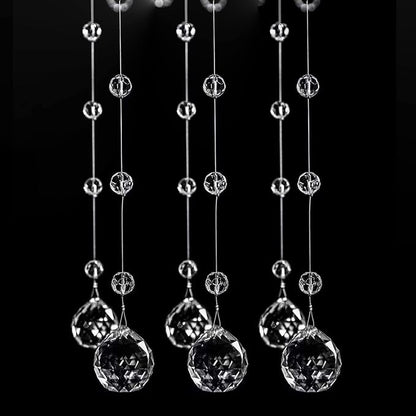 Boloban Clear Crystal Beads String Wedding Arch Decorations centerpieces Beads Garland Strands Curtain Chandelier Christmas Tree Ornaments Door String Hanging Beaded Drapes Accessories(6.5 Feet 5pcs)