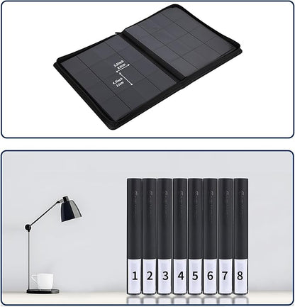 Snekdy premium 1024-pocket trading card binder, 16-pocket cards album, waterproof PU-leather Cover album with side loading, holds gaming, baseball, basketball & sports cards (Black)