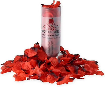 CODE FLORIST 1500 PCS Dark-Red Silk Rose Petals for Valentine's Day,Romantic Night,Wedding,Proposal Anniversary Flower Decorations(Separated,Scented)