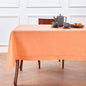 Solino Home Linen Tablecloth for Rectangle Tables 60 x 90 Inch - Classic Hemstitch 100% Pure Linen Coral Table Cloth - Machine Washable Cloth Tablecloth