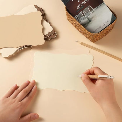 50 Pack Blank Kraft Cards Cardstock Thick Paper Brown Greeting Cards for DIY Gift Card Menus, Baby Shower and Wedding Invitations (Brown, 5x7IN)
