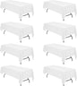 BRILLMAX 8 Pack White Tablecloths for 8 Foot Rectangle Tables 60 x 126 Inch - 8ft Rectangular Bulk Linen Polyester Fabric Washable Cloth Cover for Wedding Reception Banquet Birthday Party