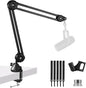 Mic Boom Arm – Heavy-Duty Microphone Stand with Desk Mount Clamp&Microphone Clip Ideal for Podcast & Gaming, Supports 4.4 lbs for Blue Yeti, FIFINE, HyperX, Shure & More