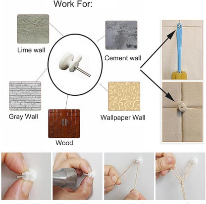 100pcs Mini Clear Hanging Photo Clips + 30m Twine for Picture Display, Arts & Crafts - Plastic Clothespins, Paper Peg Pin Craft Clips (Multi-Color)