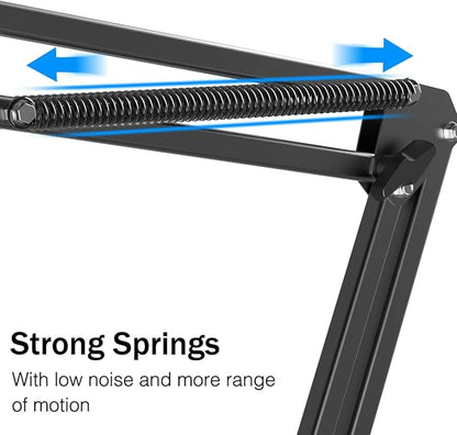 Microphone Arm Stand, FIFINE Suspension Boom Scissor Mic Stand with Heavy Duty Clamp, 3/8" to 5/8" Adapter, for Voice-over, Gaming, Recording, Studio, Home Office (CS1)