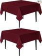 sancua Square Tablecloths 85x85 Inch Burgundy, 2 Pack - Fabric Table Cloth for Square or Round Tables, Washable Polyester Table Cover for Christmas Dinner, Holiday Party, Decorative Display Tables