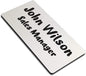 SINYUDUN Custom Engraved Name Tag Badges, Personalized Identification with Pin, Magnetic, Adhesive, or Blank Backing, 1.5"x3", Silver Text