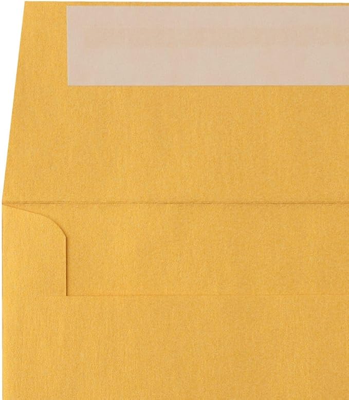 LUXPaper Square Invitation Envelopes | Peel & Press | 5 3/4" x 5 3/4" | Gold Metallic | 80lb. Text | 50 Qty