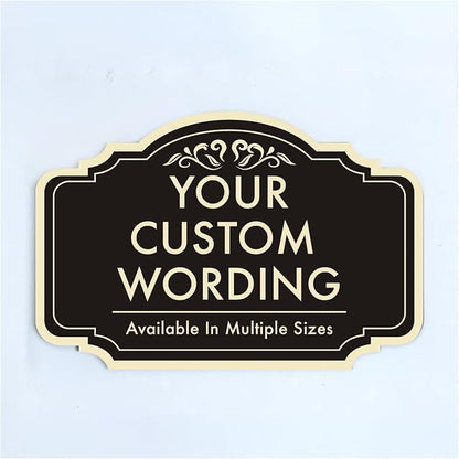 Custom Decorative Outdoor Metal Sign - Personalized Aluminum Driveway Sign, Waterproof, Made In USA - Design 2 Black Charcoal 30x24 In