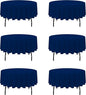 BRILLMAX 6 Pack Navy Blue Round Tablecloths 90 Inch - Circle Bulk Linen Polyester Fabric Washable Table Cloth Cover for Wedding Reception Banquet Birthday Party Buffet Restaurant