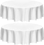 Fitable Faux Linen Round Tablecloths 60 Inches - 2 Pack Textured Table Clothes Faux Burlap Table Covers for Kitchen, Dining Room, Party, Farmhouse, Outdoor (Great for 20"-48" Round Tables, White)