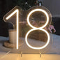 18 Year Old Neon Sign for First Birthday Party Neon Sign Custom Light Up Sign Indoor Bedroom Home Decor LED Neon Signs Large Backdrop Flex Christmas Living Room Girls Boys Gift,Warm White 25×24.8 CM