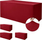 Nasitos Fitted Red Tablecloths for 6 Foot Tables - 72 x 30 Inch - 4 Pack Stretch Spandex Rectangle Table Clothes, Wrinkle Resistant Table Covers for Parties, Trade Show, Craft Show, Birthday