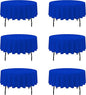 BRILLMAX 6 Pack Royal Blue Round Tablecloths 90 Inch - Circle Bulk Linen Polyester Fabric Washable Table Cloth Cover for Wedding Reception Banquet Birthday Party Buffet Restaurant