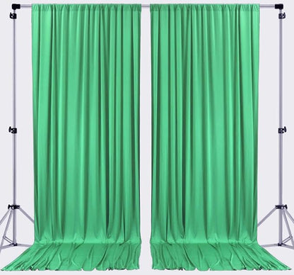 AK TRADING CO. 10 feet x 10 feet Polyester Backdrop Drapes Curtains Panels with Rod Pockets - Wedding Ceremony Party Home Window Decorations - Kelly Green